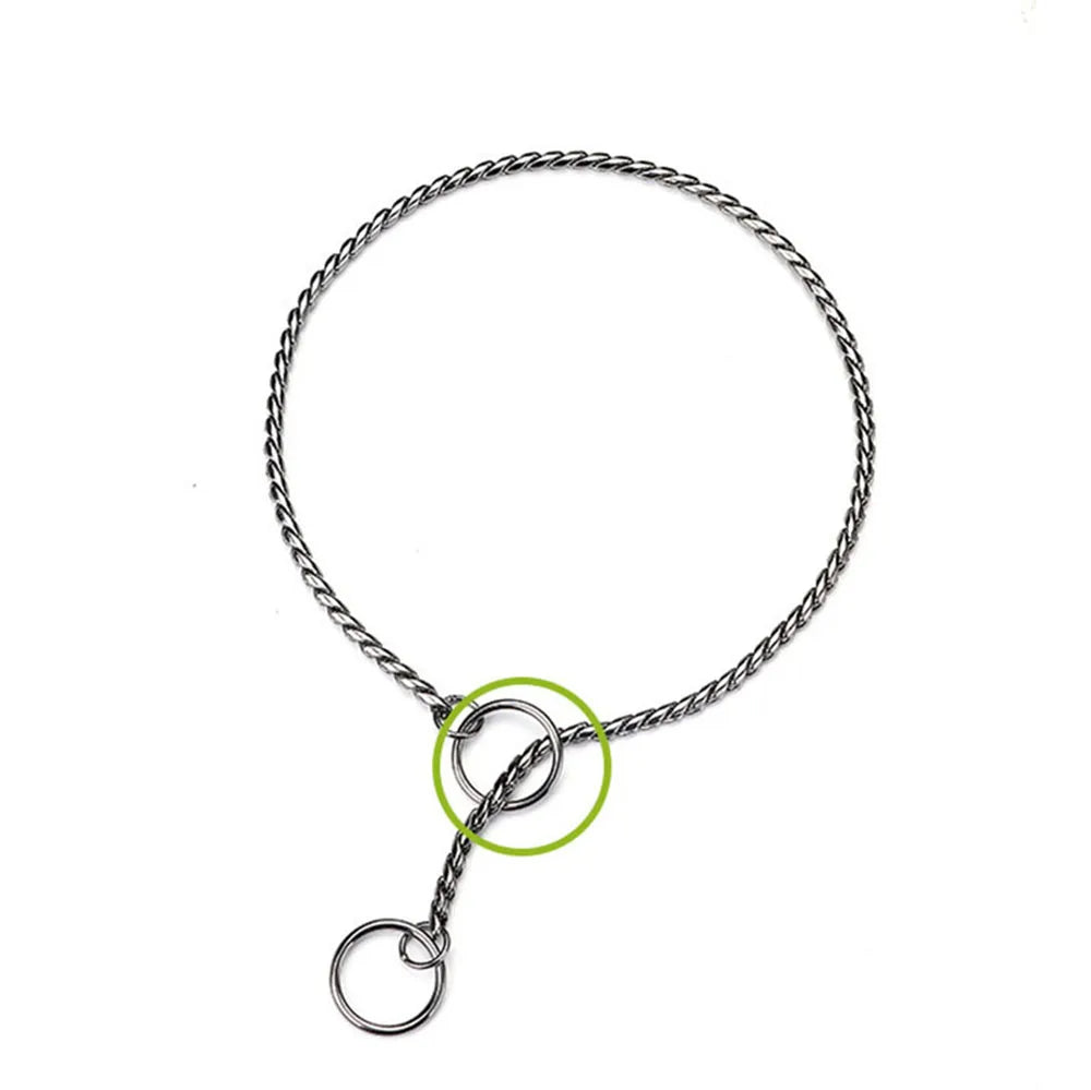 Dog Snake Chain Choke Collar – Metal Slip P Chain for Training & Walking