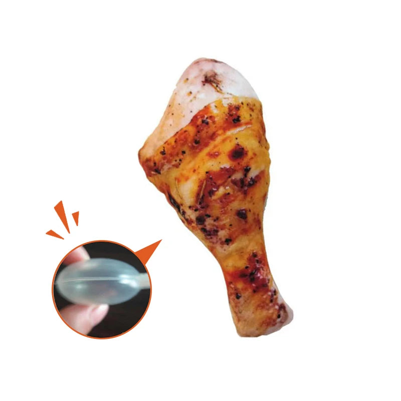 Meat Plush Dog Toy – Squeaky, Bite-Resistant Chew 🍖🐾