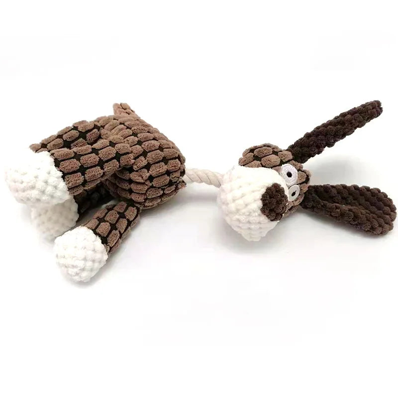 Donkey Plush Squeaky Dog Toy – Corduroy Chew & Training Toy for Puppies