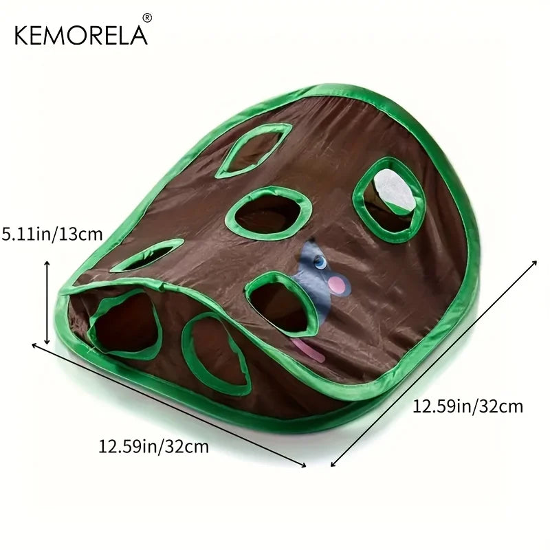 Hide & Seek 9-Hole Cat Toy – Foldable Tunnel Game
