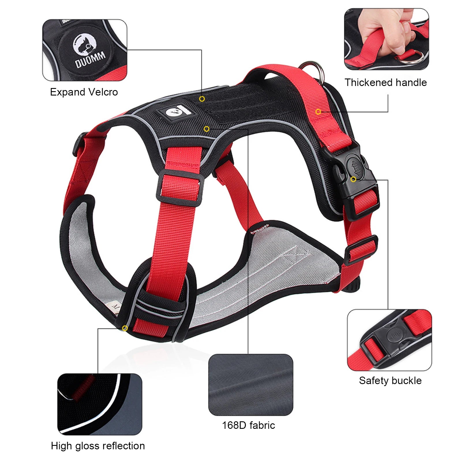 🐾 Reflective Tactical Dog Harness – Waterproof Vest for Medium & Large Dogs