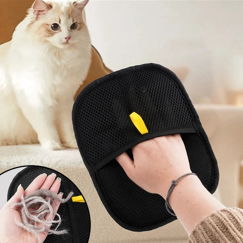 Pet Grooming Gloves 🐾 Hair Remover for Sofa, Carpet & Clothes