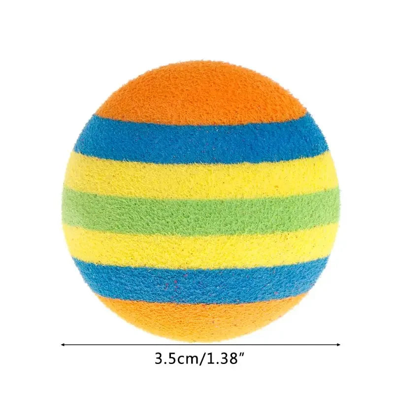 10Pcs Colorful Interactive Cat Toy Balls – Chewing, Rattle & Scratch Foam Balls for Kittens and Cats