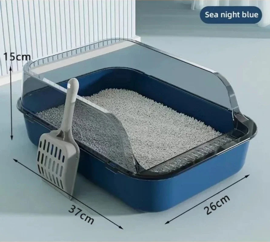Kitty Sandbox Cat Litter Box Semi-enclosed Splashproof