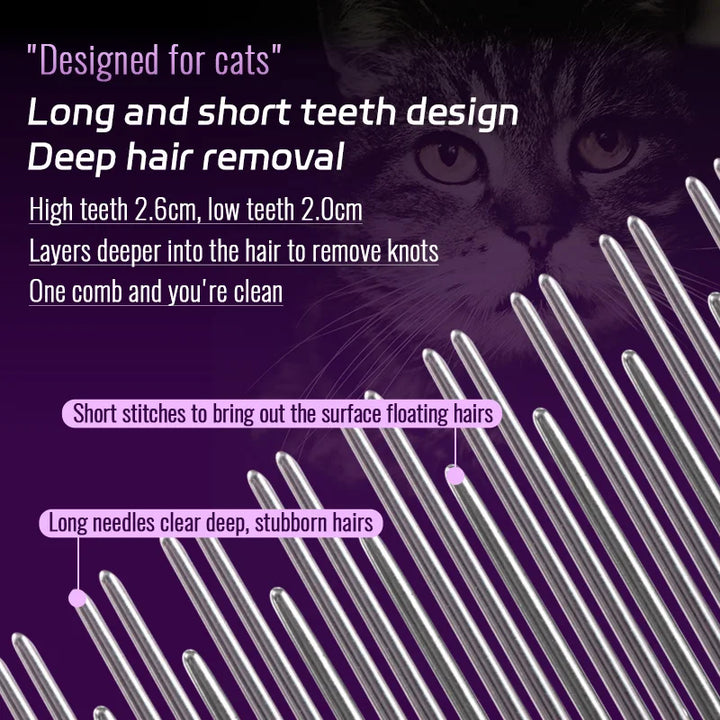 Fenice Cat Grooming Comb – Stainless Steel Pins