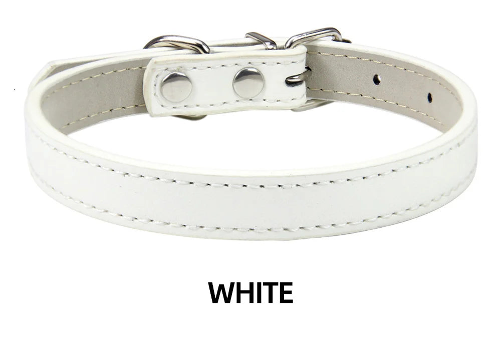 Soft Leather Adjustable Dog Collar – Safe & Stylish for Dogs and Cats