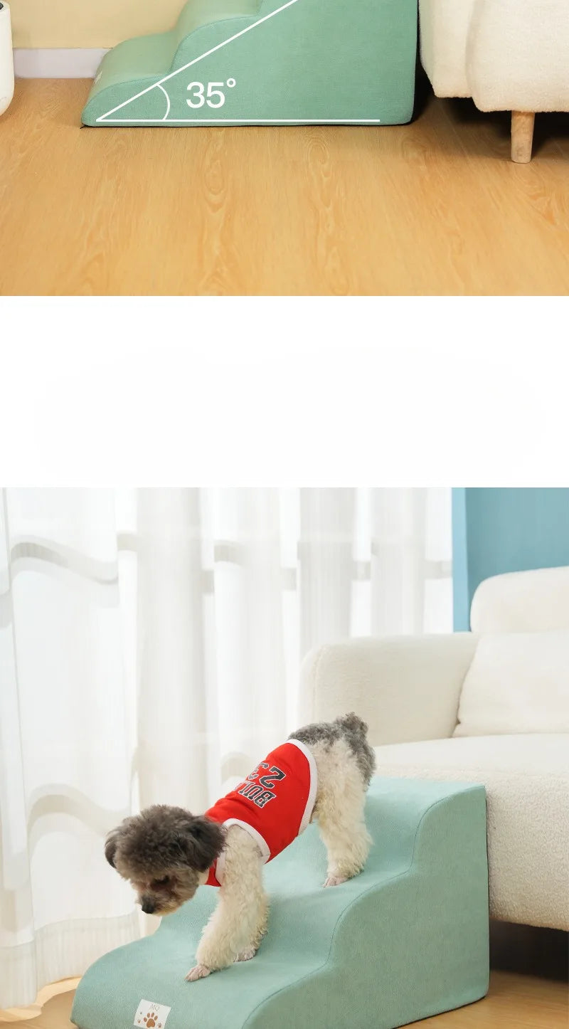 Pet Ramp Stairs – 2/3 Step Dog & Cat Ladder with Washable Cover