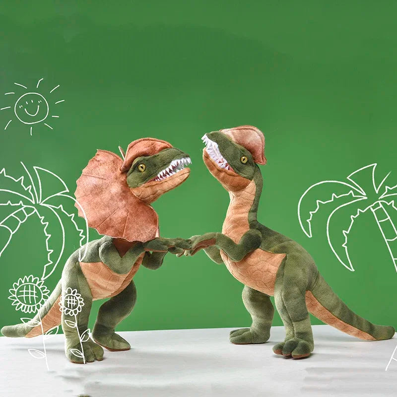 🦖 Jurassic Park Dilophosaurus Dinosaur Plush Toy – Double-Crested Lizard Stuffed Figure for Kids 🧸🌋