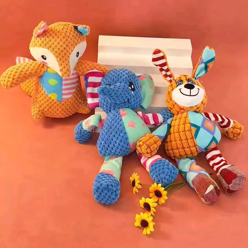 Plush Animal Squeaky Toy – Interactive Chew & Teething 🐾🧸