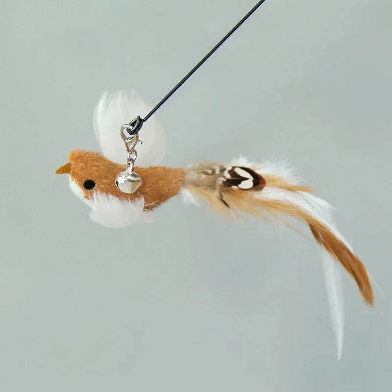 Hands-Free Cat Wand Toy with Feather & Bell – Suction Cup Interactive Toy for Kittens & Cats