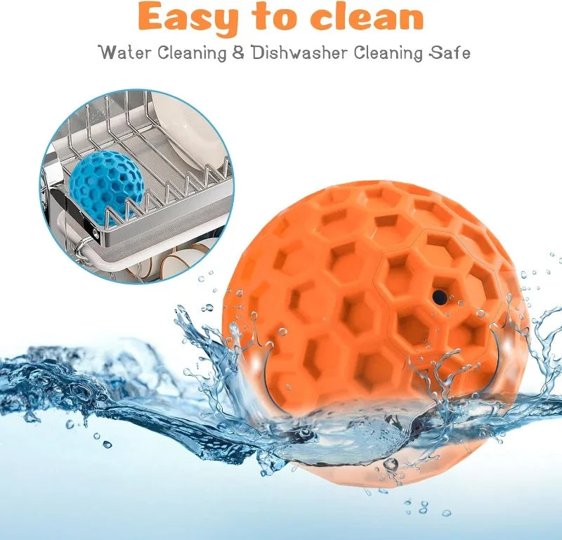 2pc Indestructible Squeaky Dog Balls – Natural Rubber Teething Chew Toys for Aggressive Chewers