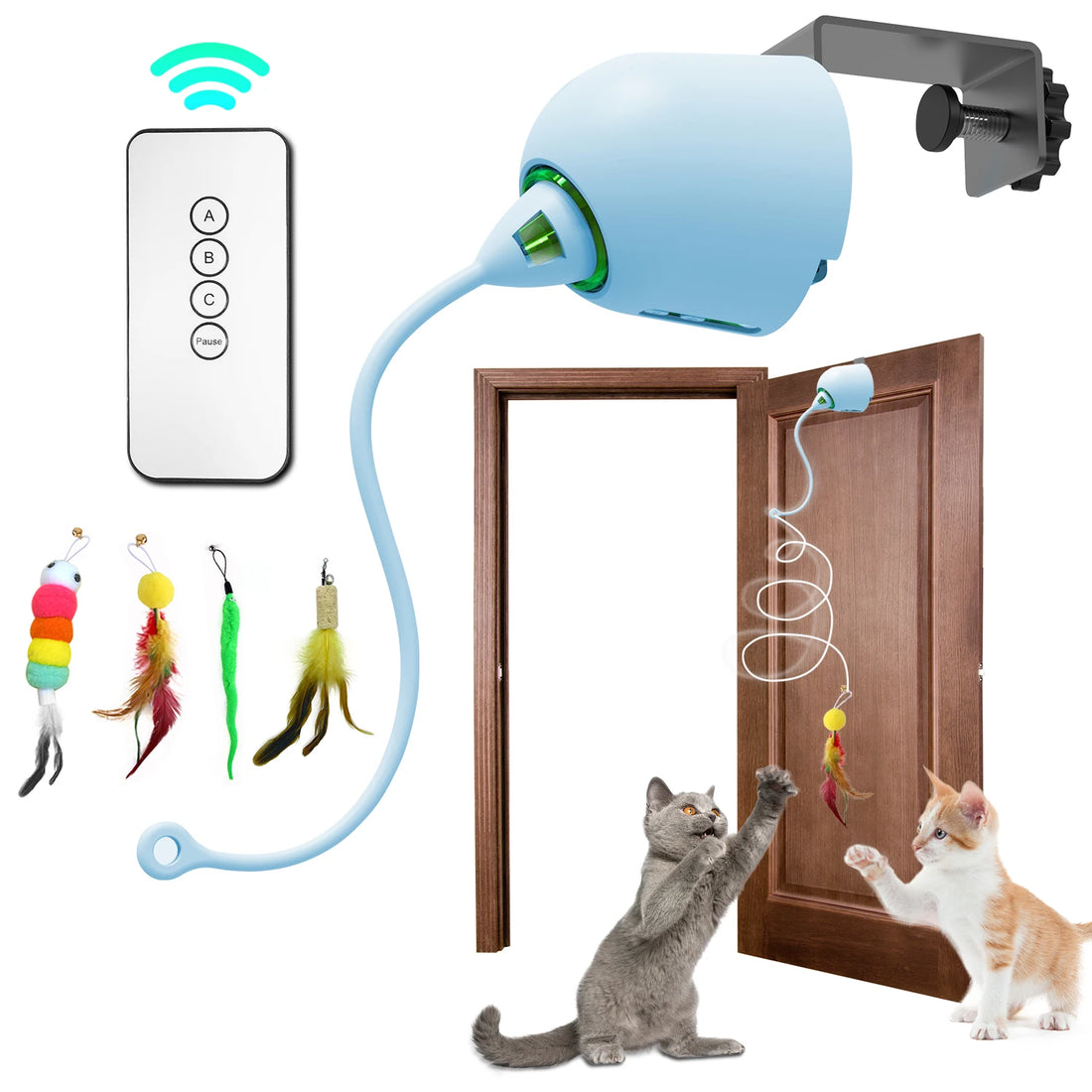 INKZOO 7-Hole Interactive Cat Toy – Automatic Mice Whack-A-Mole for Cats & Kittens