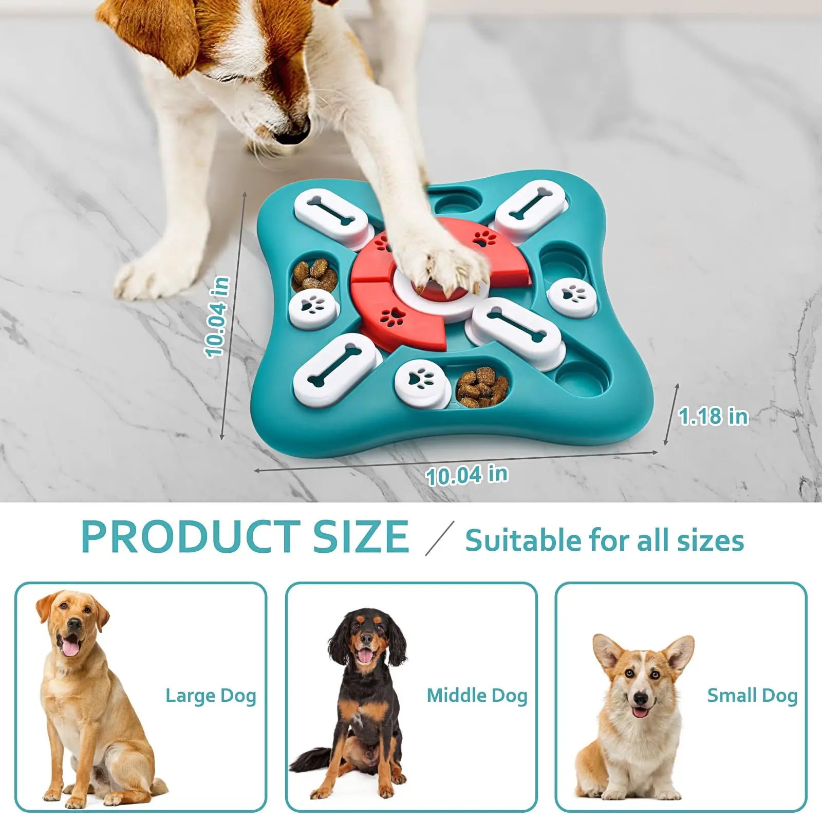 Interactive Dog Puzzle Toy – Treat Dispensing IQ Training Game for Mental Stimulation & Enrichment