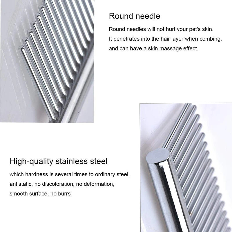 Pet Dematting Comb – Stainless Steel Grooming Comb for Dogs & Cats