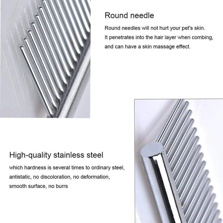 Pet Dematting Comb – Stainless Steel Grooming Comb for Dogs & Cats