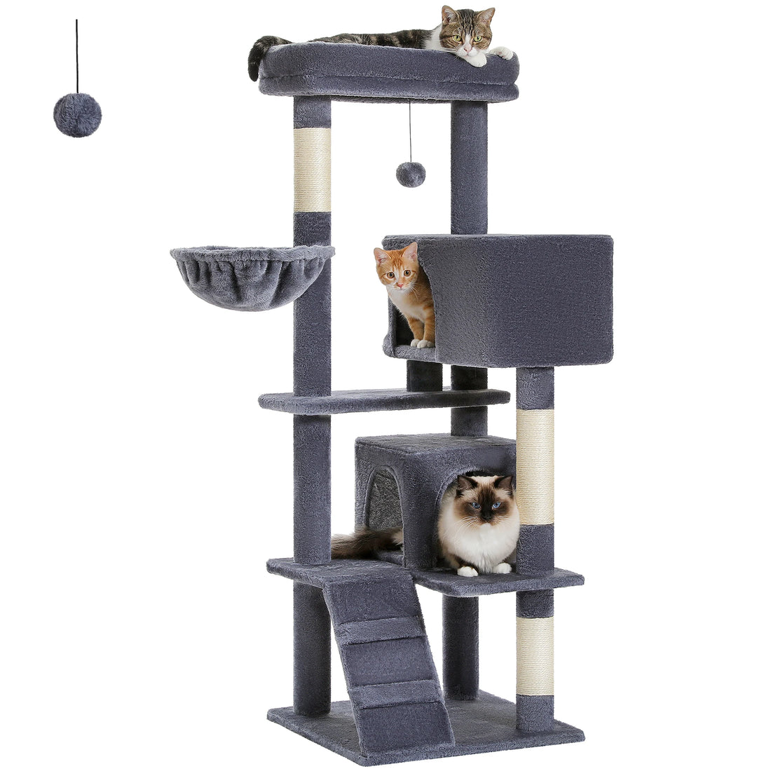 🐾 Cat Tree Tower Condo – Plush Perch, Hammock & Sisal Scratching Posts