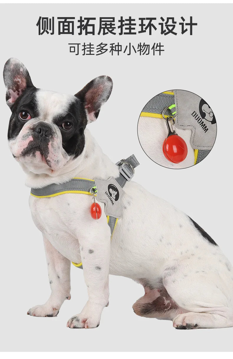 🐶 Adjustable Reflective Mesh Dog Harness – Pet Vest for Small & Large Dogs and Cats