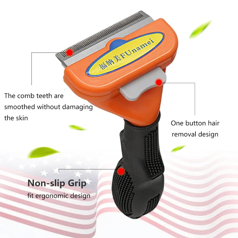 🐶 Dogs & Cats Hair Shedding Massage Comb – Pet Grooming Brush for Hair Removal & Massage