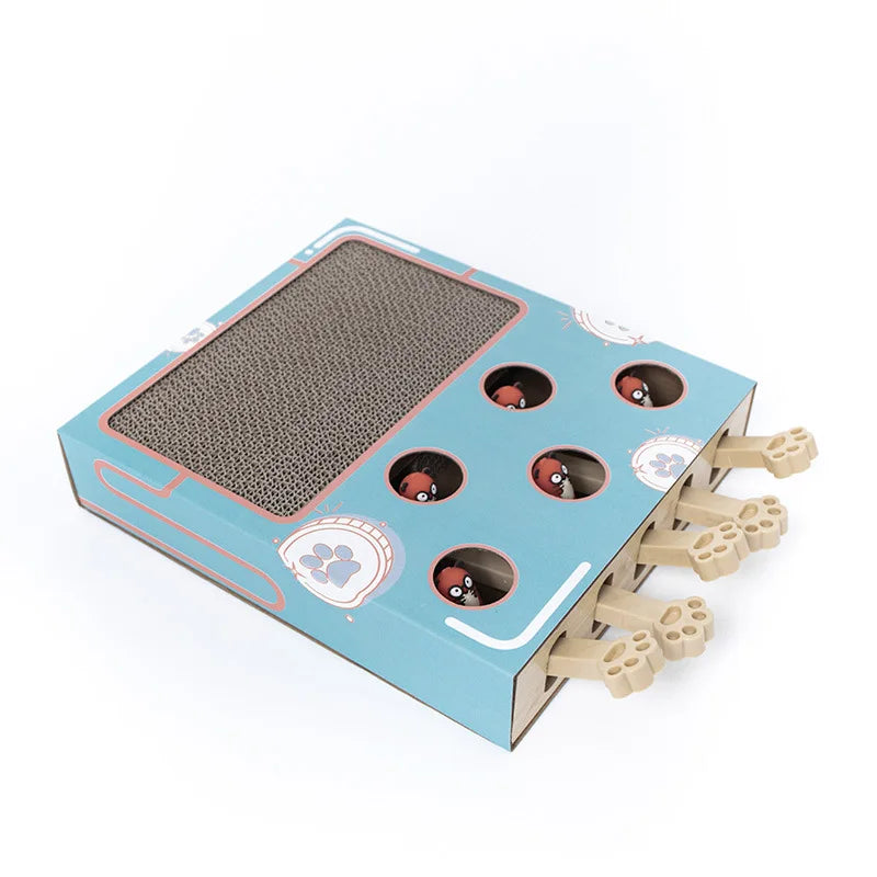 Whack-a-Mole Cat Toy – Interactive Scratching Board & Claw Grinder