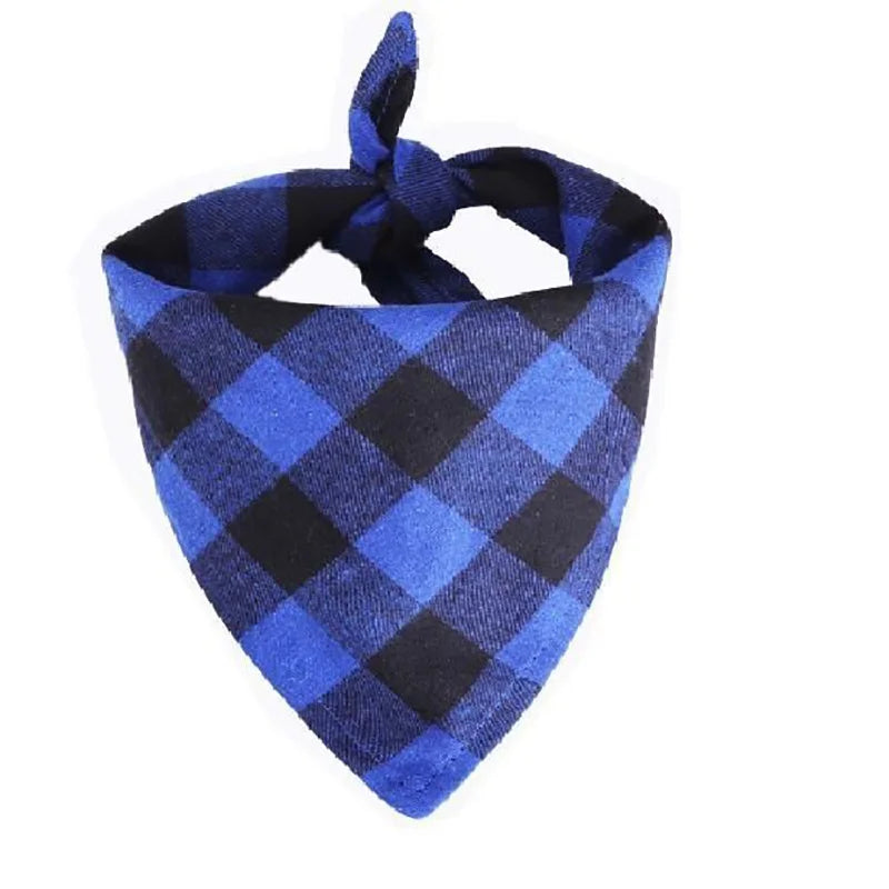 Classic Plaid Pet Bandana – Red & Black Neckerchief for Dogs & Cats