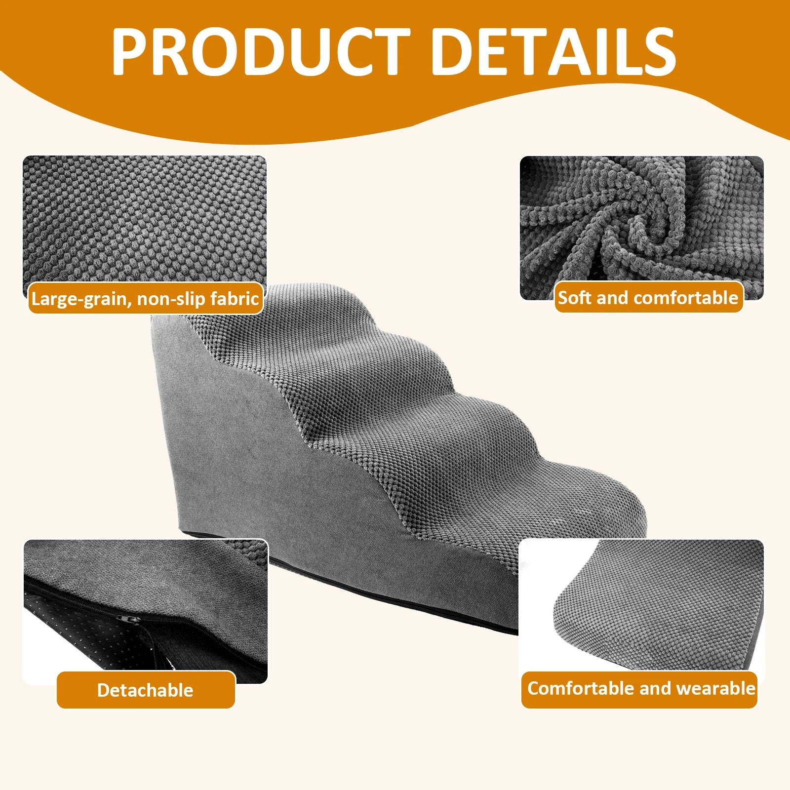 Curved Pet Ramp Stairs – Corduroy Steps for Small Dogs & Cats