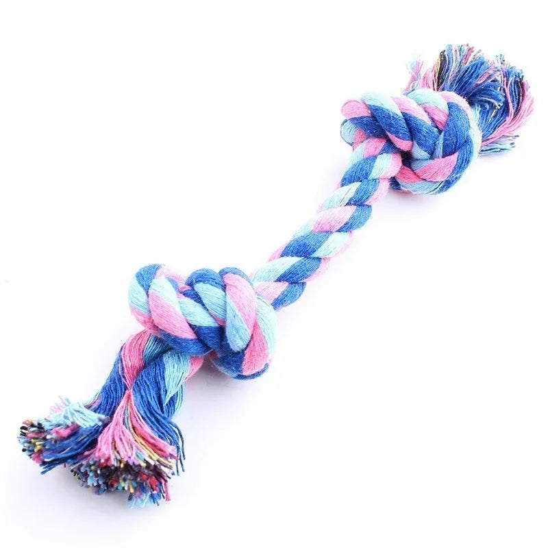 Colorful Double Knot Dog Toy – Durable Chew & Training 🐾🌈