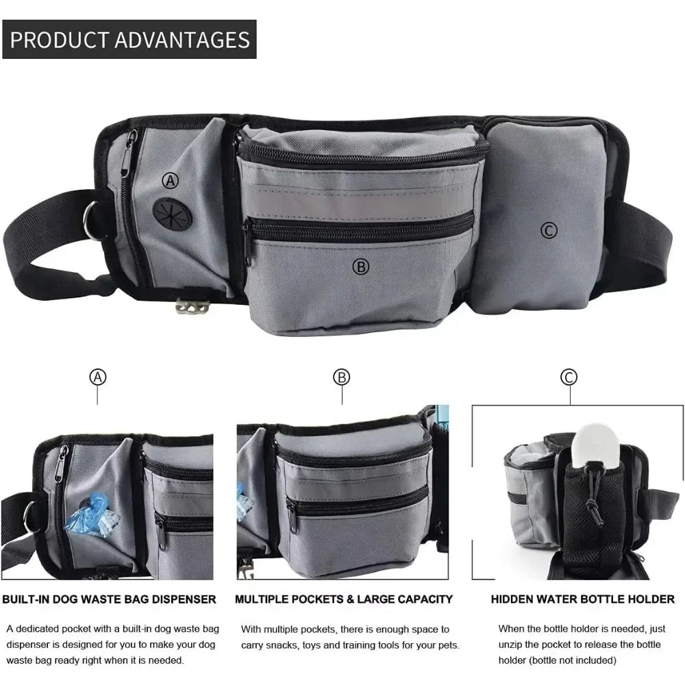 🎒 Dog Training & Walking Waist Bag – Hands-Free Treat Pouch with Water Cup Holder 🐶💧