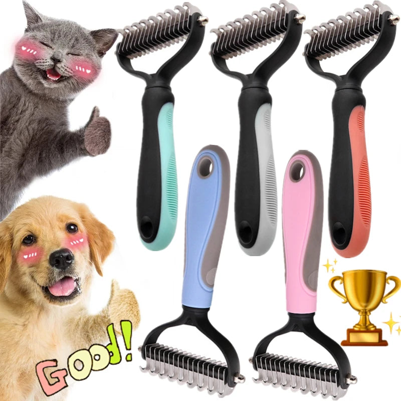 All-in-One Dog & Cat Hair Remover Brush – Grooming Comb for Long, Short & Curly Hair