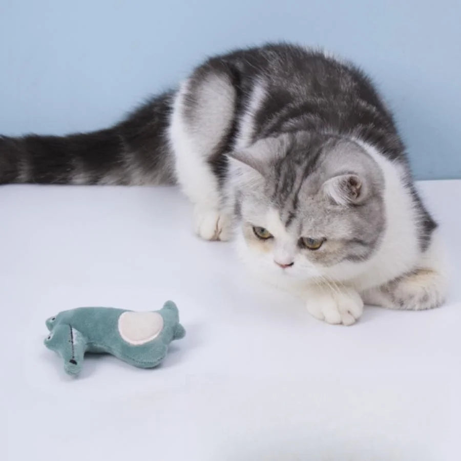 Cartoon Plush Cat Molar Bite Toy – Interactive Chew Toy for Cats