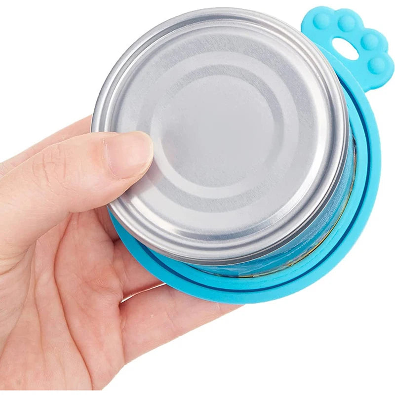 2pcs Reusable Pet Food Can Covers with Spoon – Silicone Lid Seal 🐾🥫