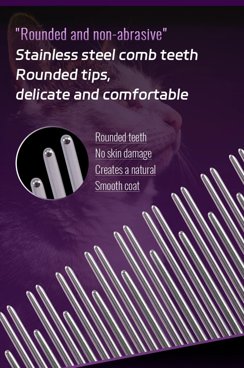 Fenice Cat Grooming Comb – Stainless Steel Pins