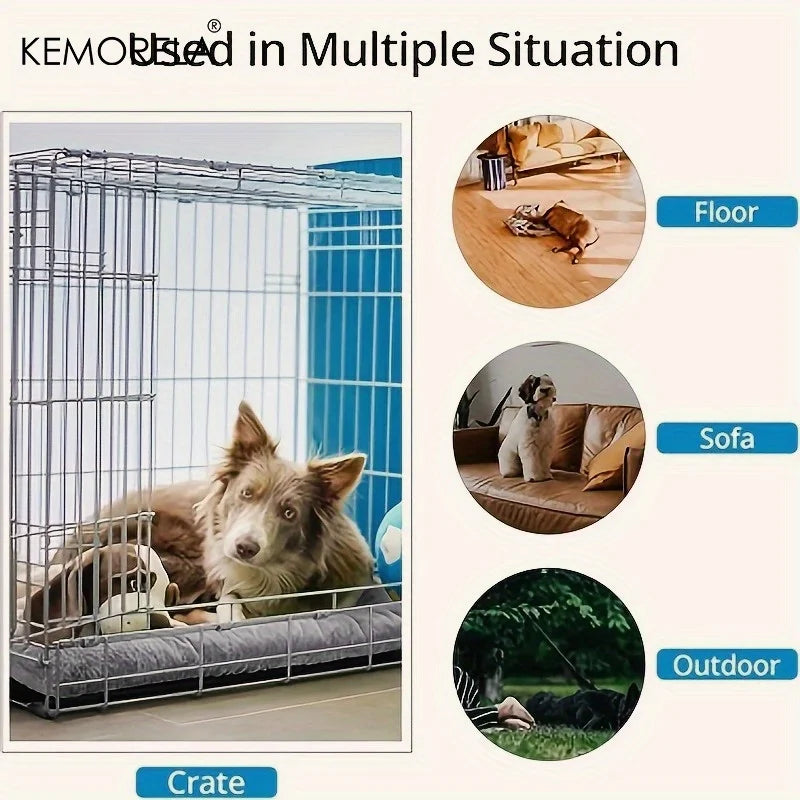 KEMORELA Extra Large Plush Dog Bed – Super Soft Thick Crate Mat for Small, Medium & Large Dogs
