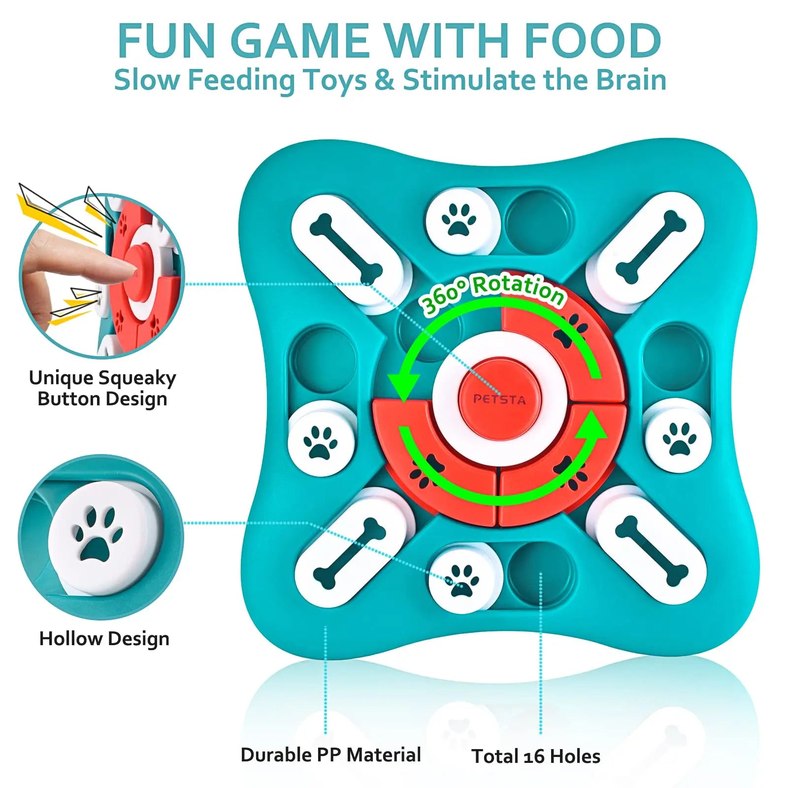 Interactive Dog Puzzle Toy – Treat Dispensing IQ Training Game for Mental Stimulation & Enrichment