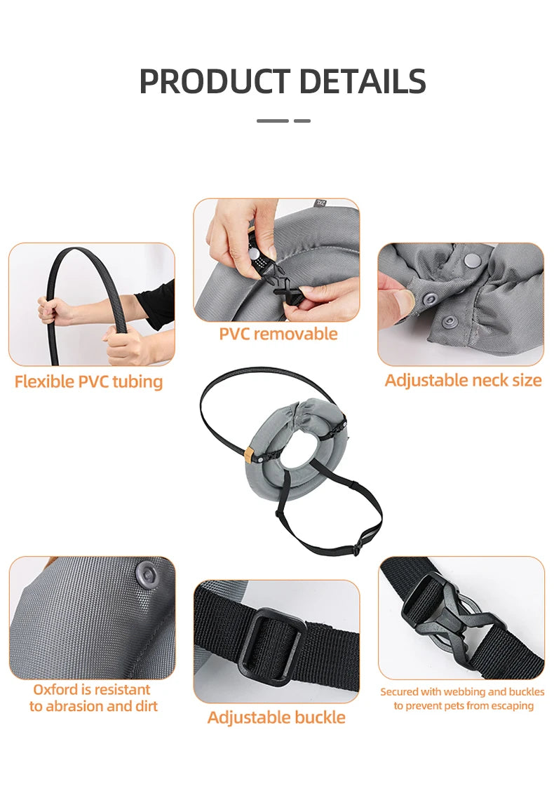 Blind Dog Collar Safety Harness – Adjustable Reflective Anti-Collision Guide Ring for Blind Dogs & Cats