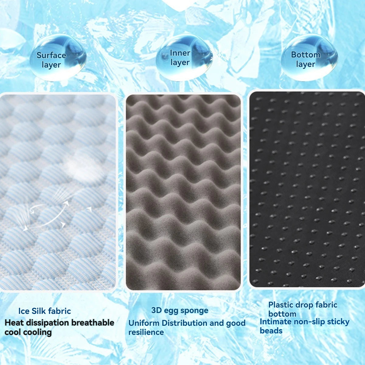 Cooling Ice Silk Dog Bed with Pillow – Breathable Summer Pet Cushion for Small to Large