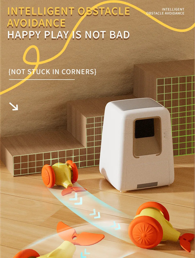 Interactive Electric Whale Cat Toy – Automatic Teaser Car with Obstacle Avoidance for Kittens