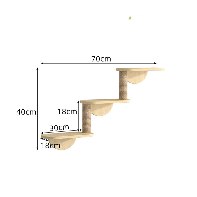 🐾 Wooden Wall Climbing Set for Cats – DIY Modular Cat Tower & Training System