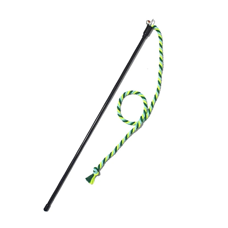 🐾 Cat Toy Interactive Teasing Rod – Rope Chase & Chew Wand for Kittens