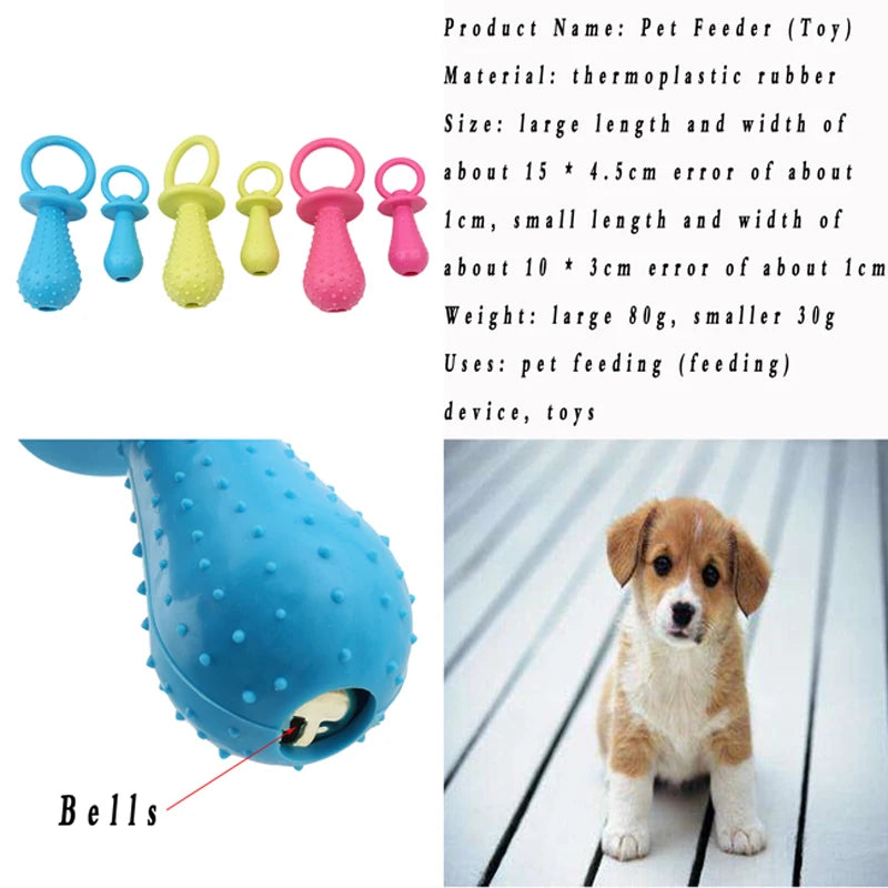 Pet Rubber Pacifier Dog Toy – Interactive Chew Soother for Dogs & Cats, Elastic Teeth Cleaning Toy