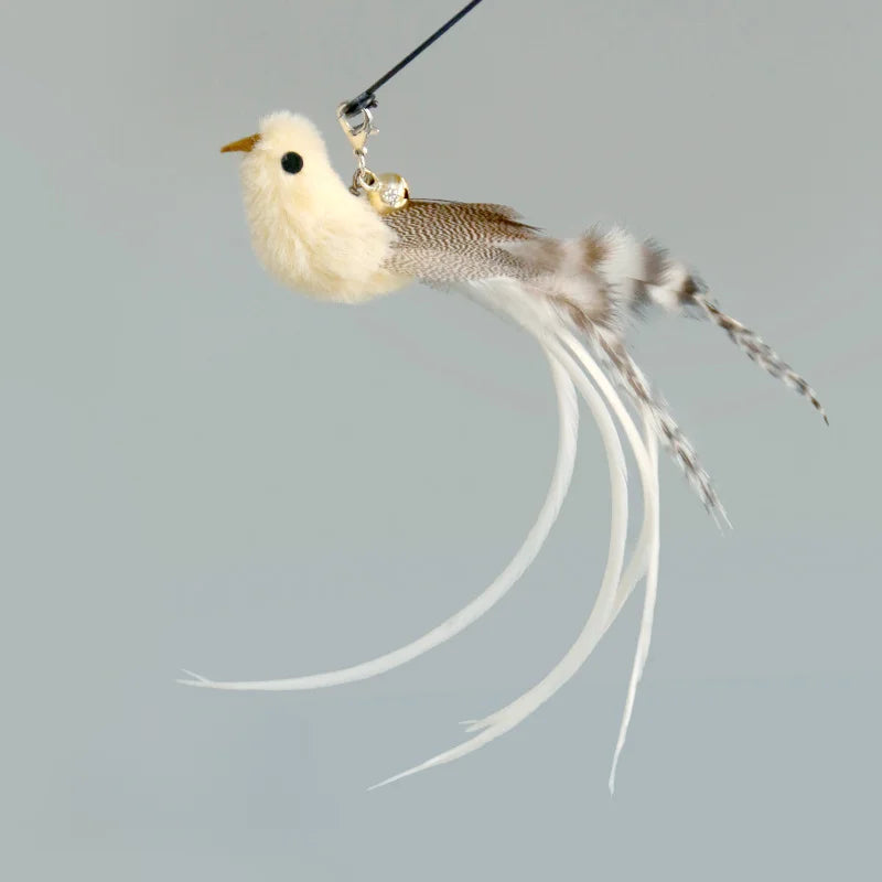 Hands-Free Bird & Feather Cat Wand – Suction Cup Interactive Toy with Bell