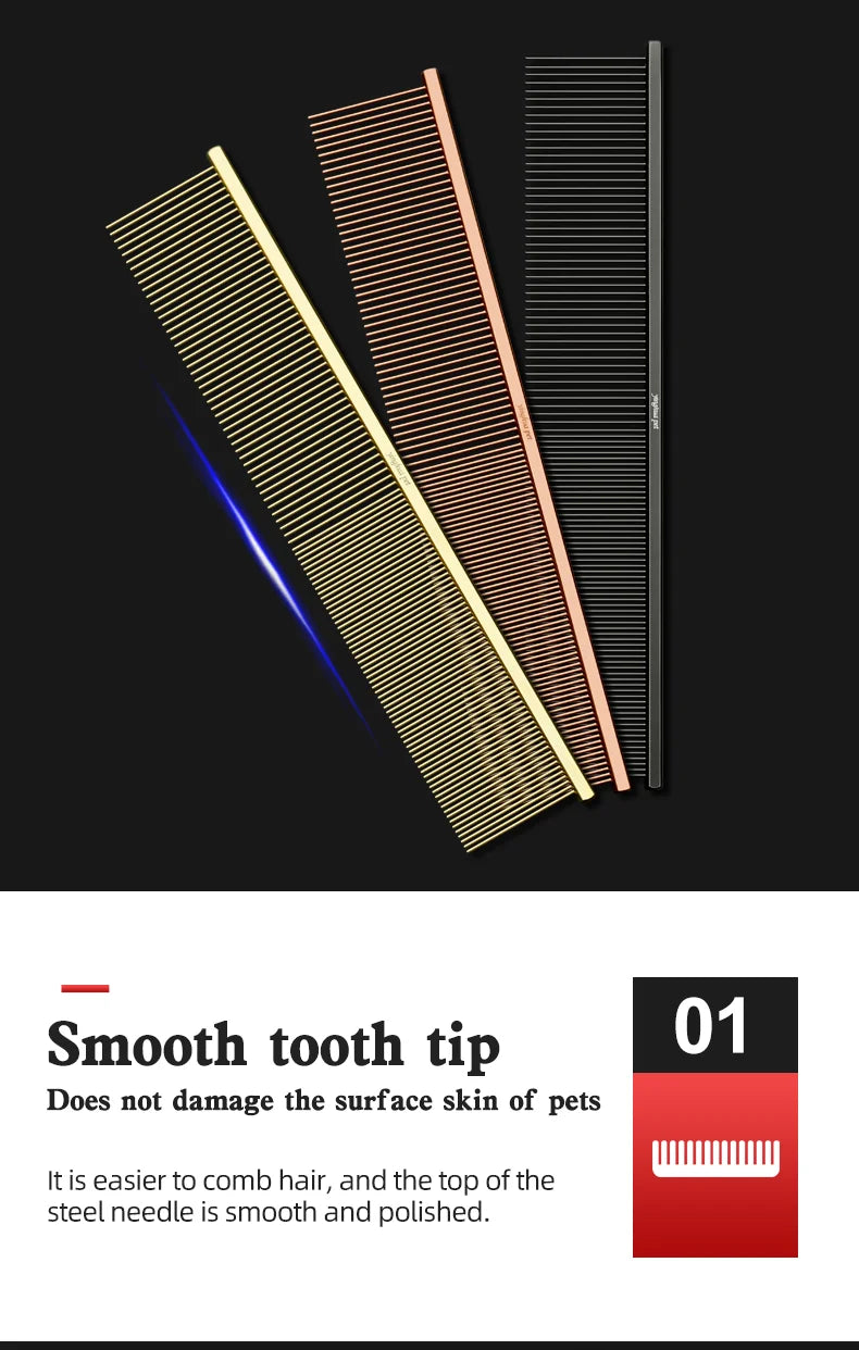 Pet Piano Comb – Dual-Sided Grooming Tool for Dogs & Cats | De-shedding & Knot Removal Brush