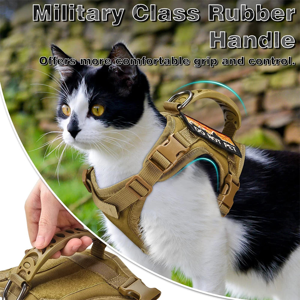 Tactical Cat Harness & Leash – Adjustable Vest for Cats, Kittens & Small Dogs