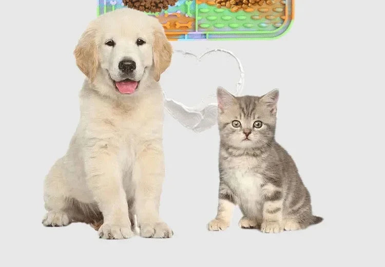 Pet Licking Pad – Slow Feeder Silicone Bowl for Dogs & Cats
