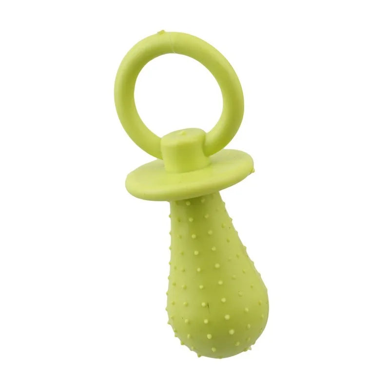 Pet Rubber Pacifier Dog Toy – Interactive Chew Toy for Puppies & Small Dogs, Elastic Rubber Soother for Teeth Cleaning & Play