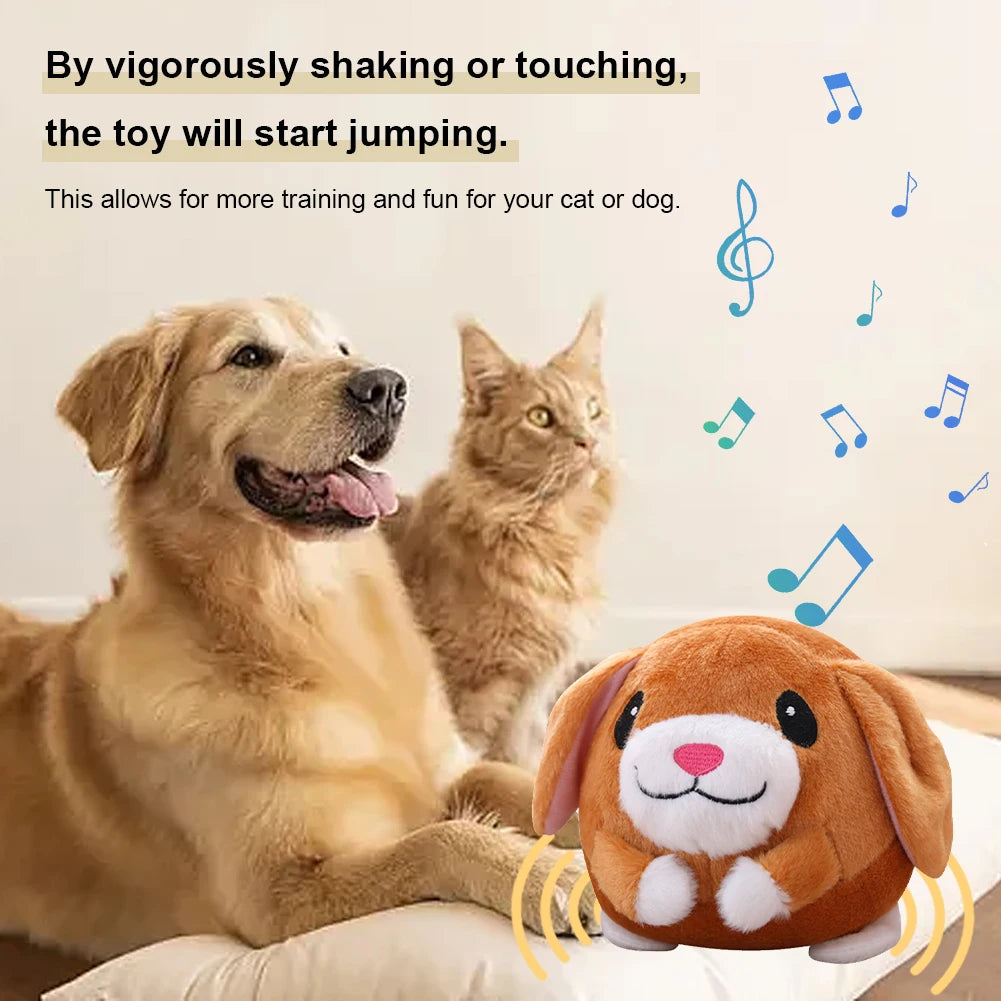 Automatic Plush Bouncing Dog Toy – Interactive Squeaky Fun 🧸🐾