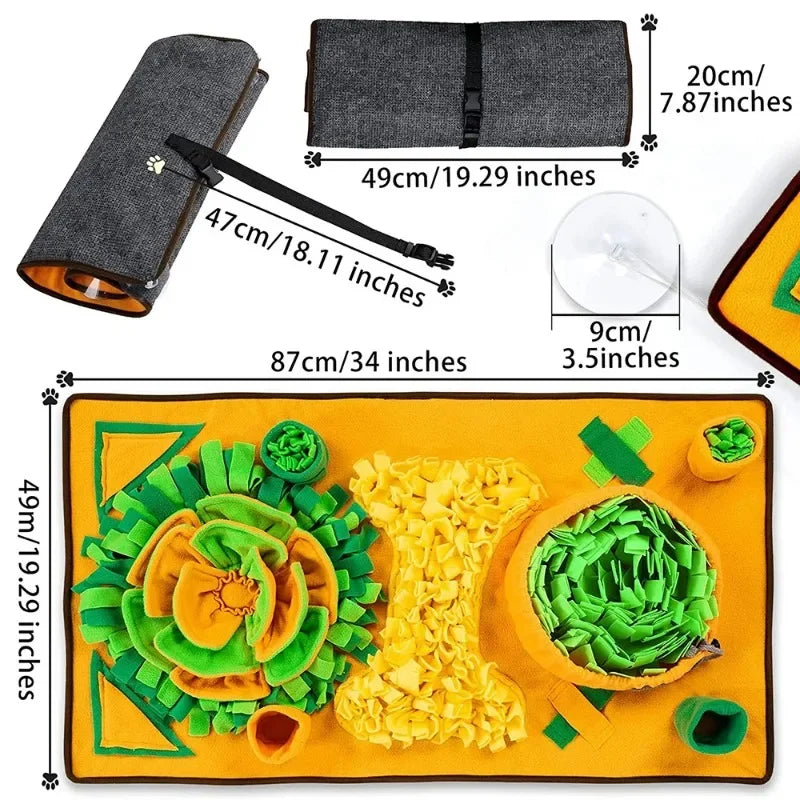 Large Snuffle Mat for Dogs – Interactive Stress Relief Training Mat & Slow Feeder Dog Treat Toy