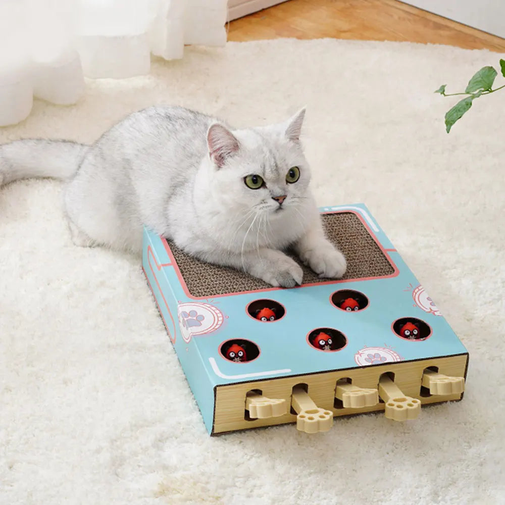 Whack-a-Mole Cat Toy – Interactive Scratching Board & Claw Grinder