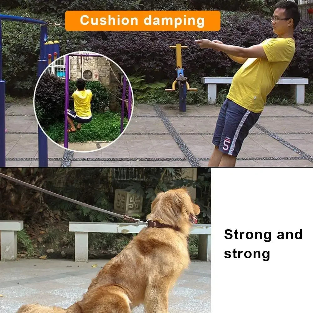 Genuine Leather Dog Leash – Braided Long Pet Walking & Training Lead for Medium & Large Dogs (Brown/Black)