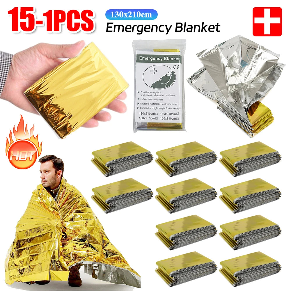 Emergency Thermal Blanket – Waterproof, Windproof Survival Rescue Blanket for Outdoor First Aid & Camping