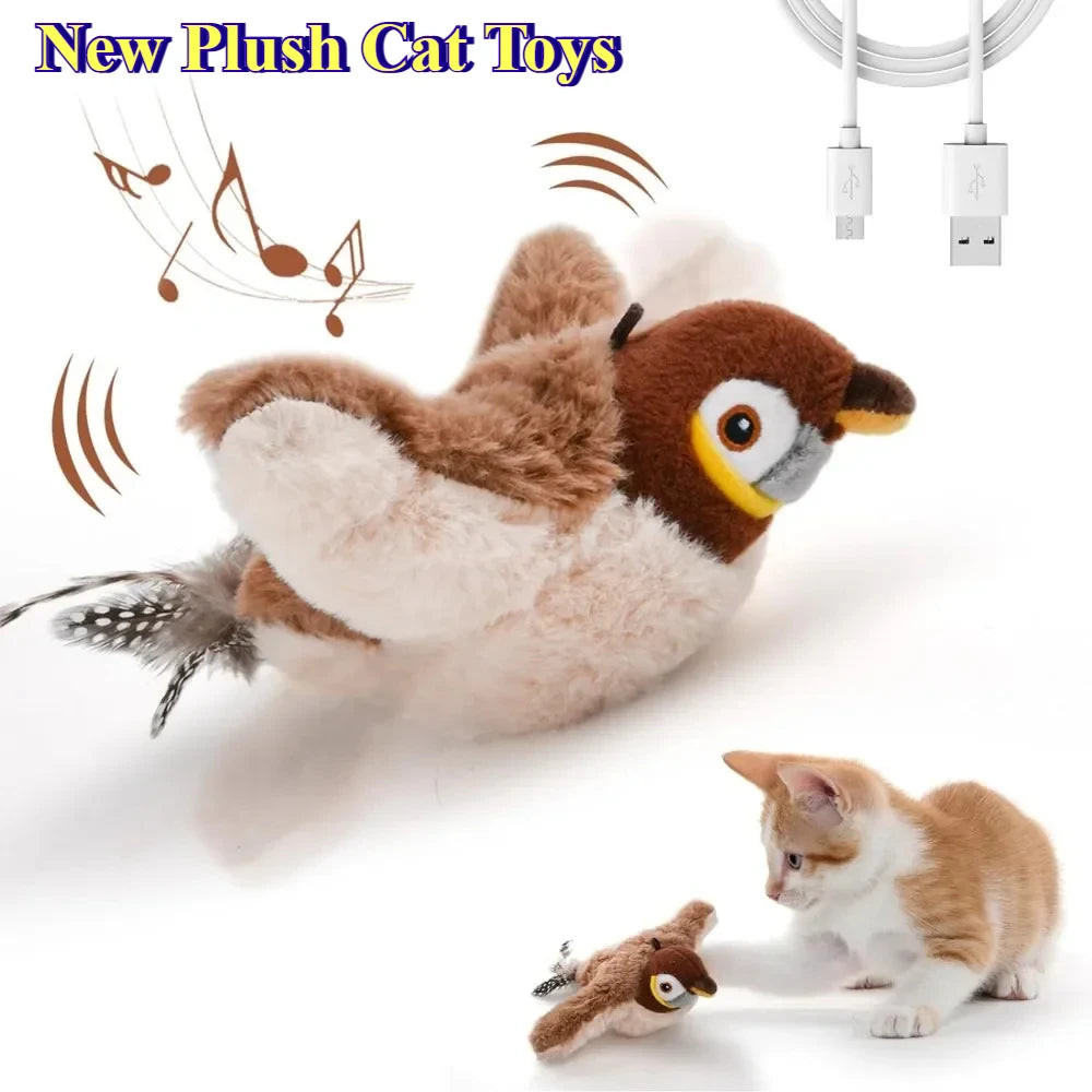 🐦 Hot Cat Interactive Electric Bird Toy – USB Rechargeable with Catnip